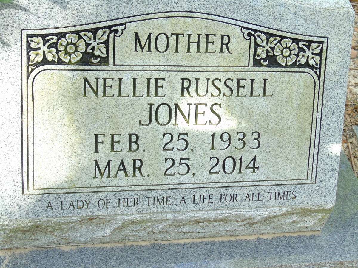 Headstone for Jones, Nellie Russell